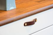 Loop Round Handle - Brown leather / Polished Brass - Beslag Design
