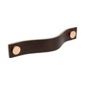 Cabinet Pull Handle Loop - Brown Leather / Copper - Beslag Design
