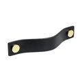 Cabinet Pull Handle Loop - Black Leather / Brass - Beslag Design