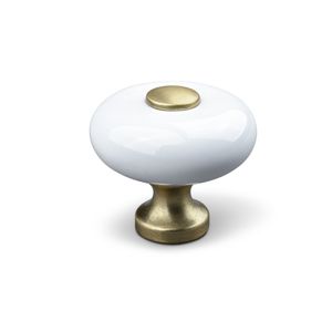 Tods Knop - Porcelæn / Poleret Messing 