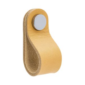 Loop Round nuppi - Natural nahka  / kiillotettu kromi - Beslag Design